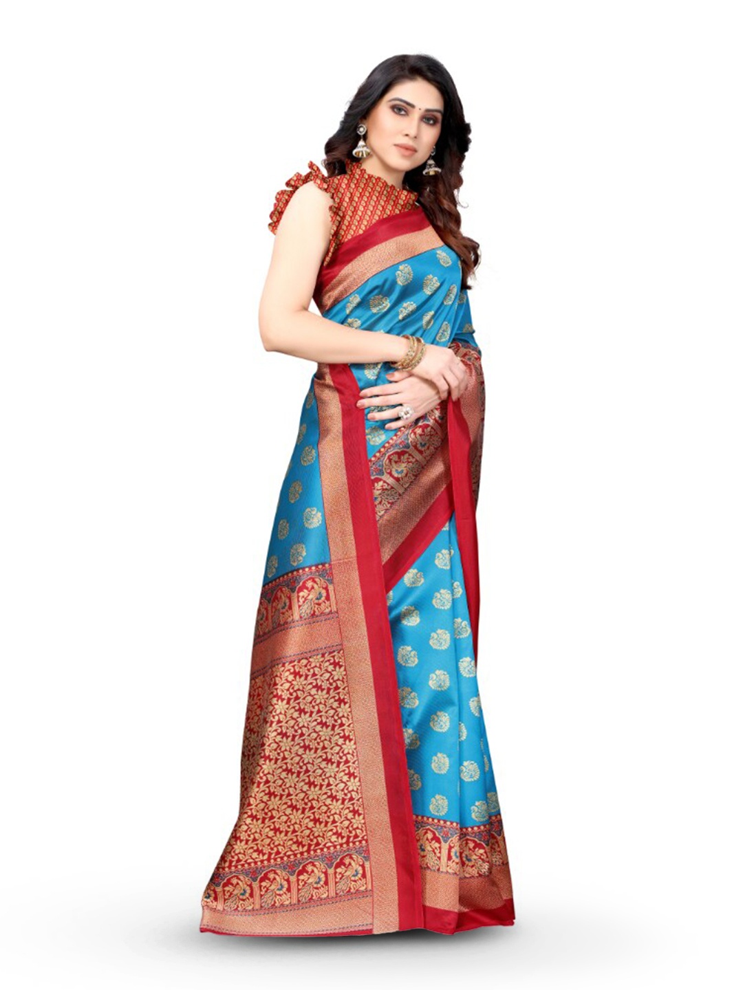 

KALINI Ethnic Motifs Printed Saree, Blue