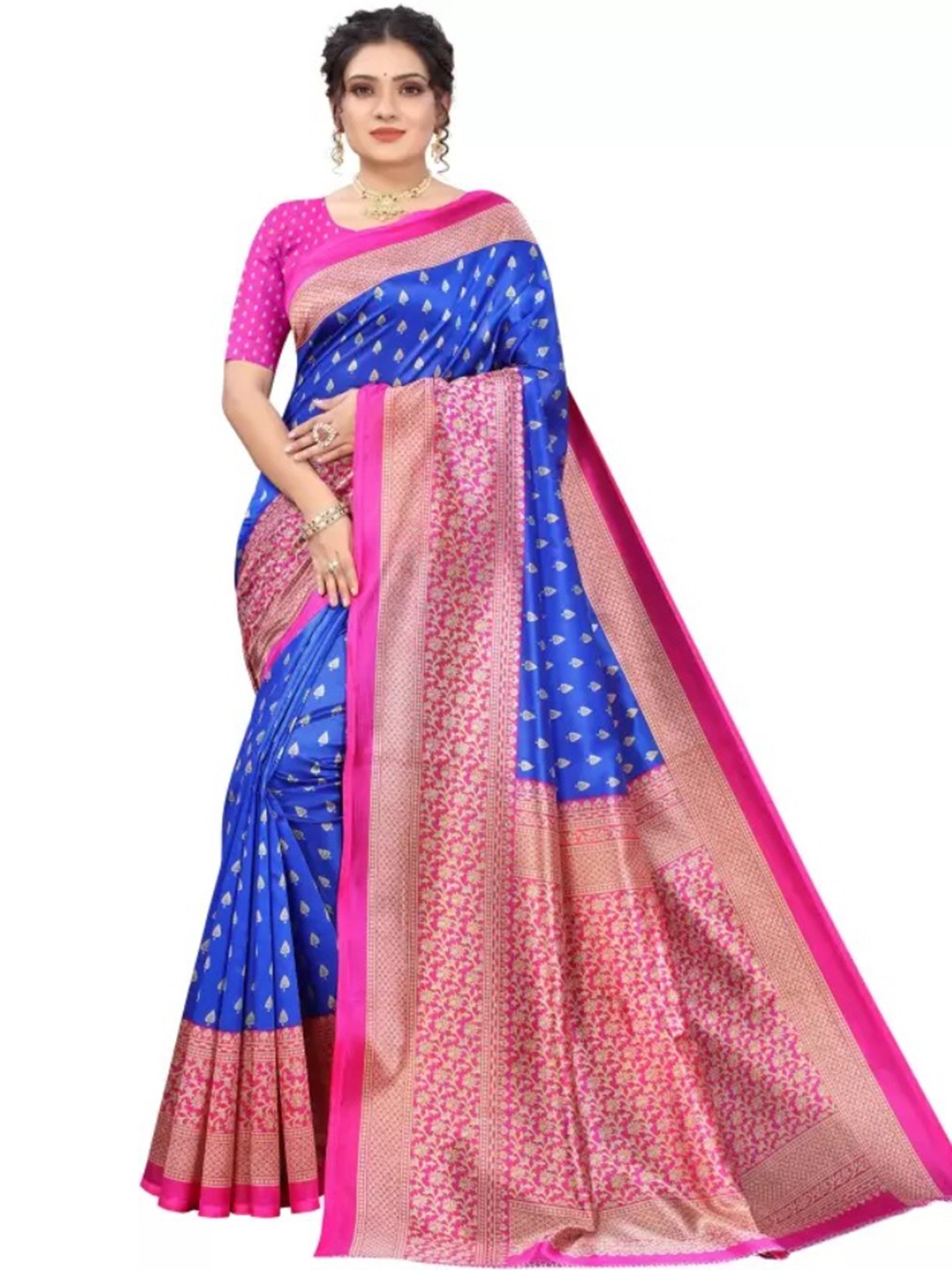 

KALINI Ethnic Motifs Printed Saree, Blue