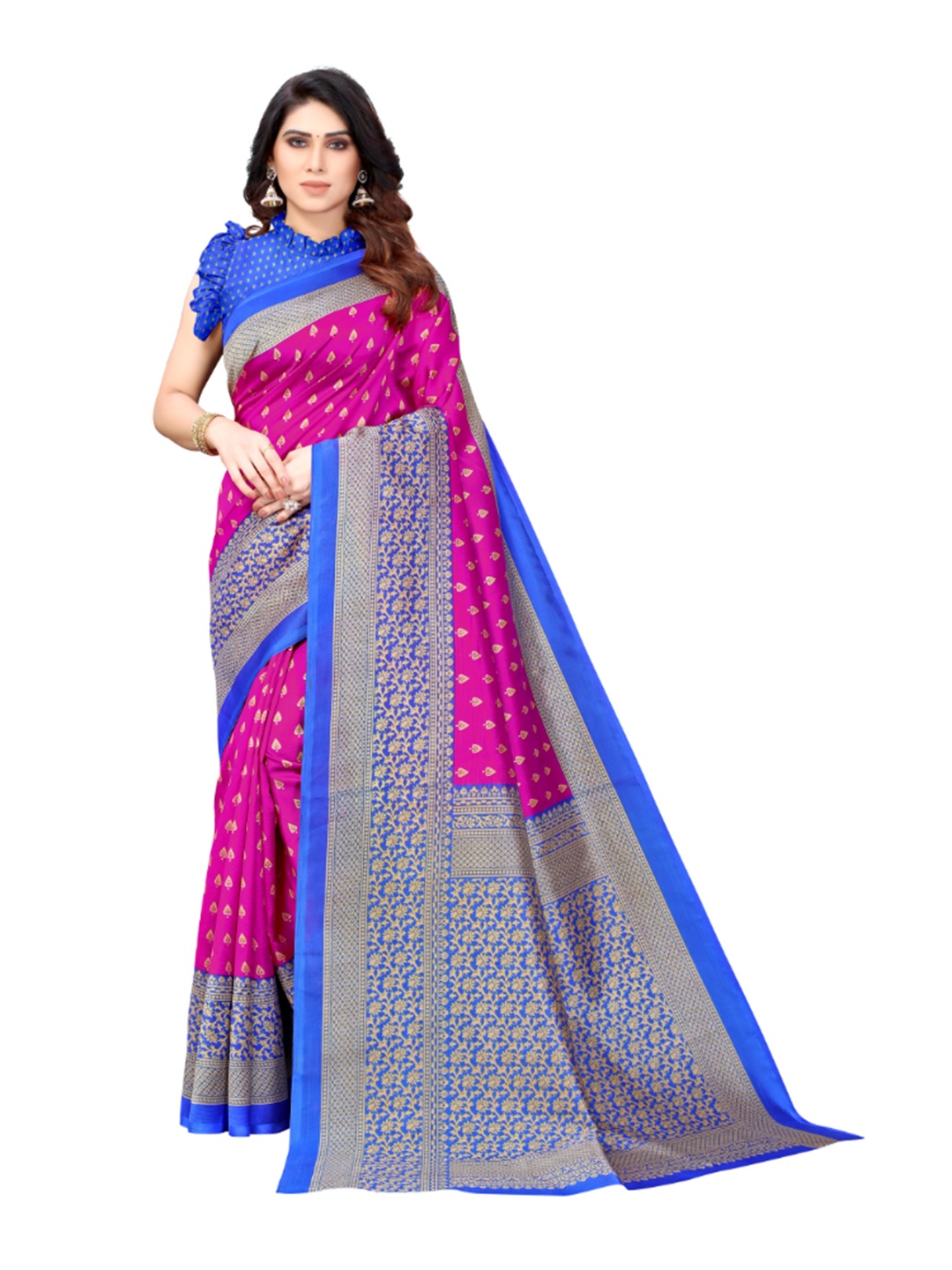 

KALINI Ethnic Motifs Printed Saree, Pink