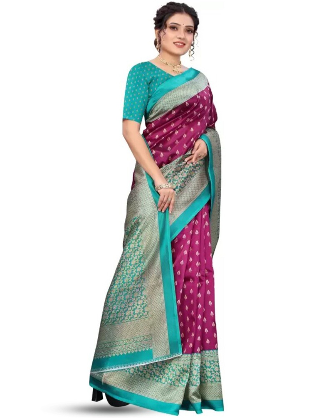 

KALINI Ethnic Motifs Printed Saree, Purple