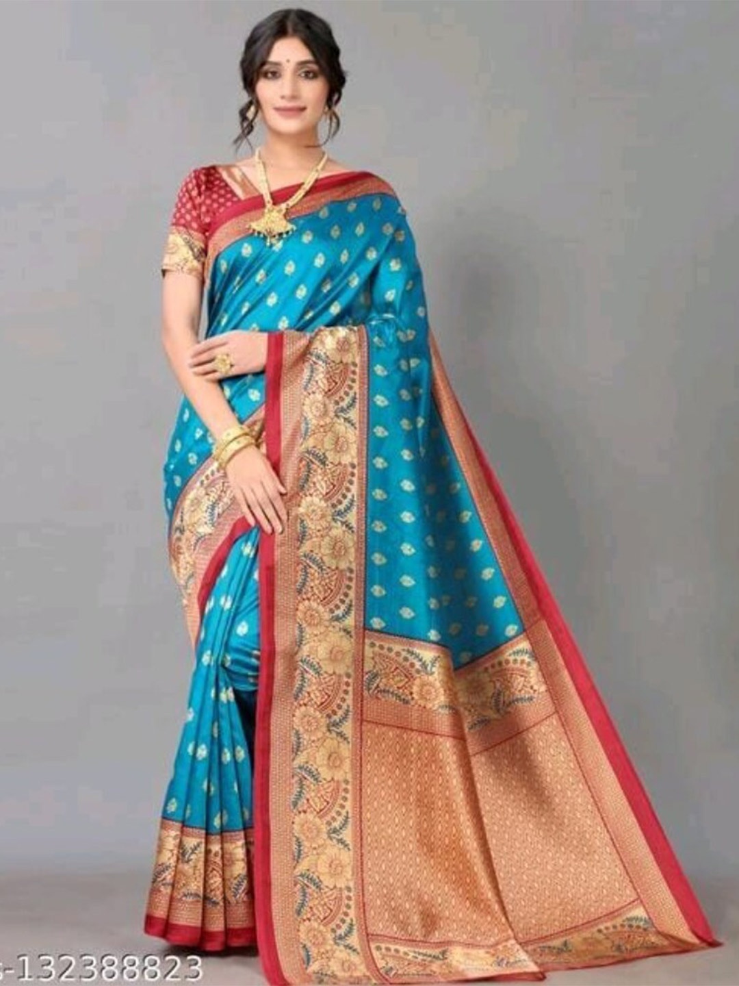 

KALINI Ethnic Motifs Printed Saree, Blue