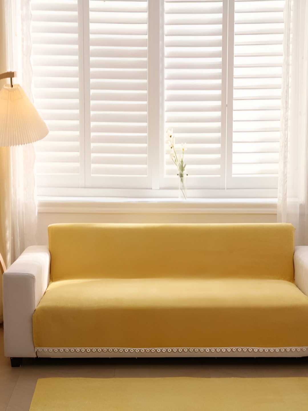 

HomeCloud Yellow Chenille Sofa Cover