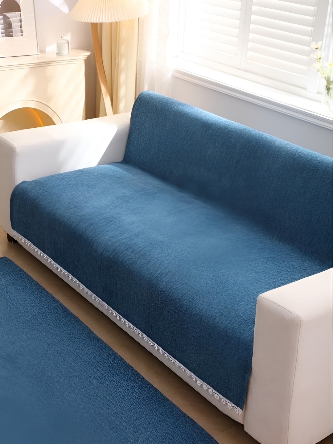 

HomeCloud Blue Chenille Sofa Cover