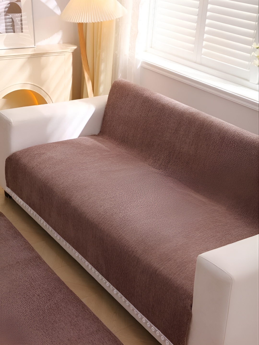 

HomeCloud Brown Chenille Sofa Cover