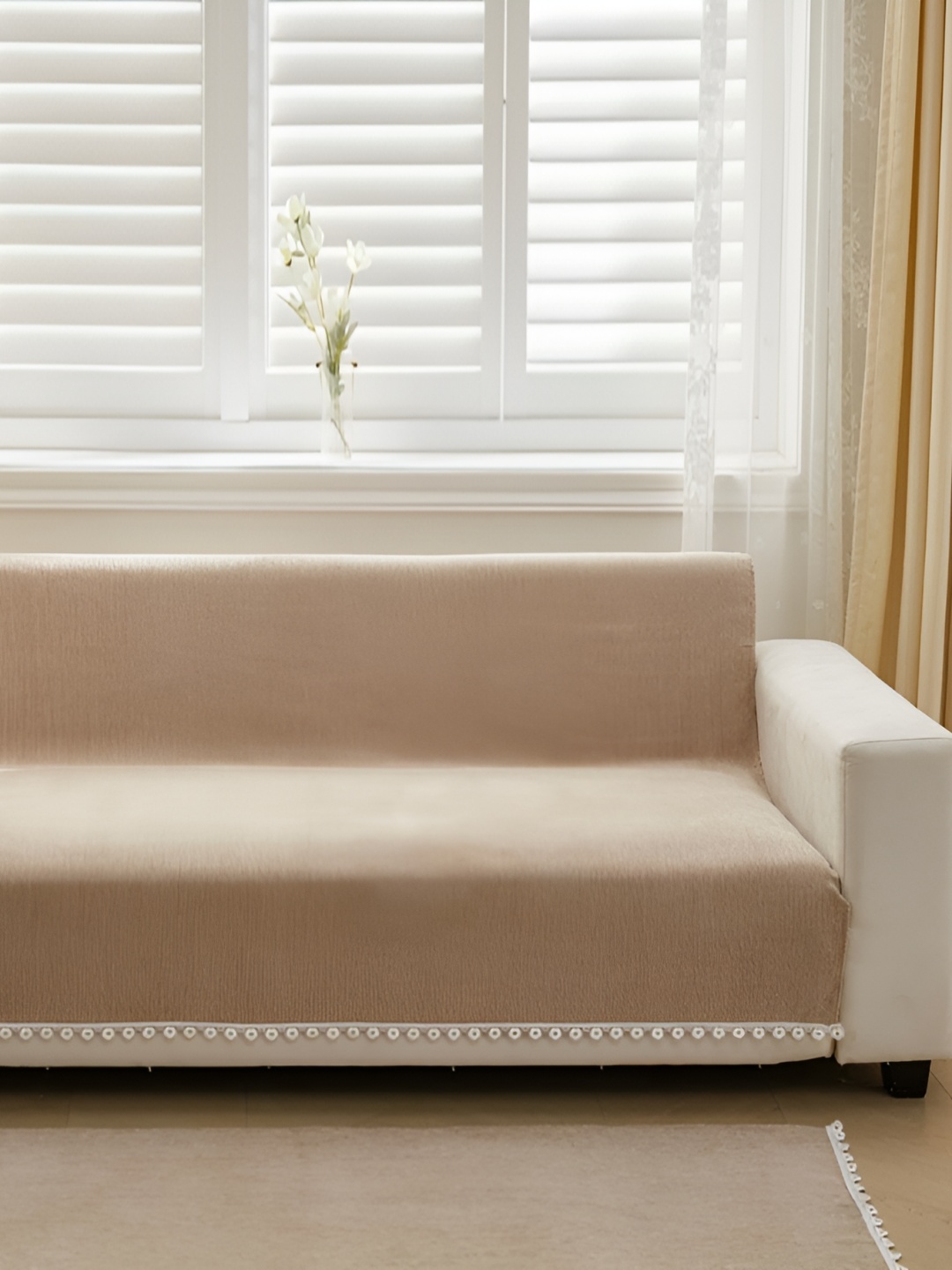 

HomeCloud Beige Chenille Sofa Cover