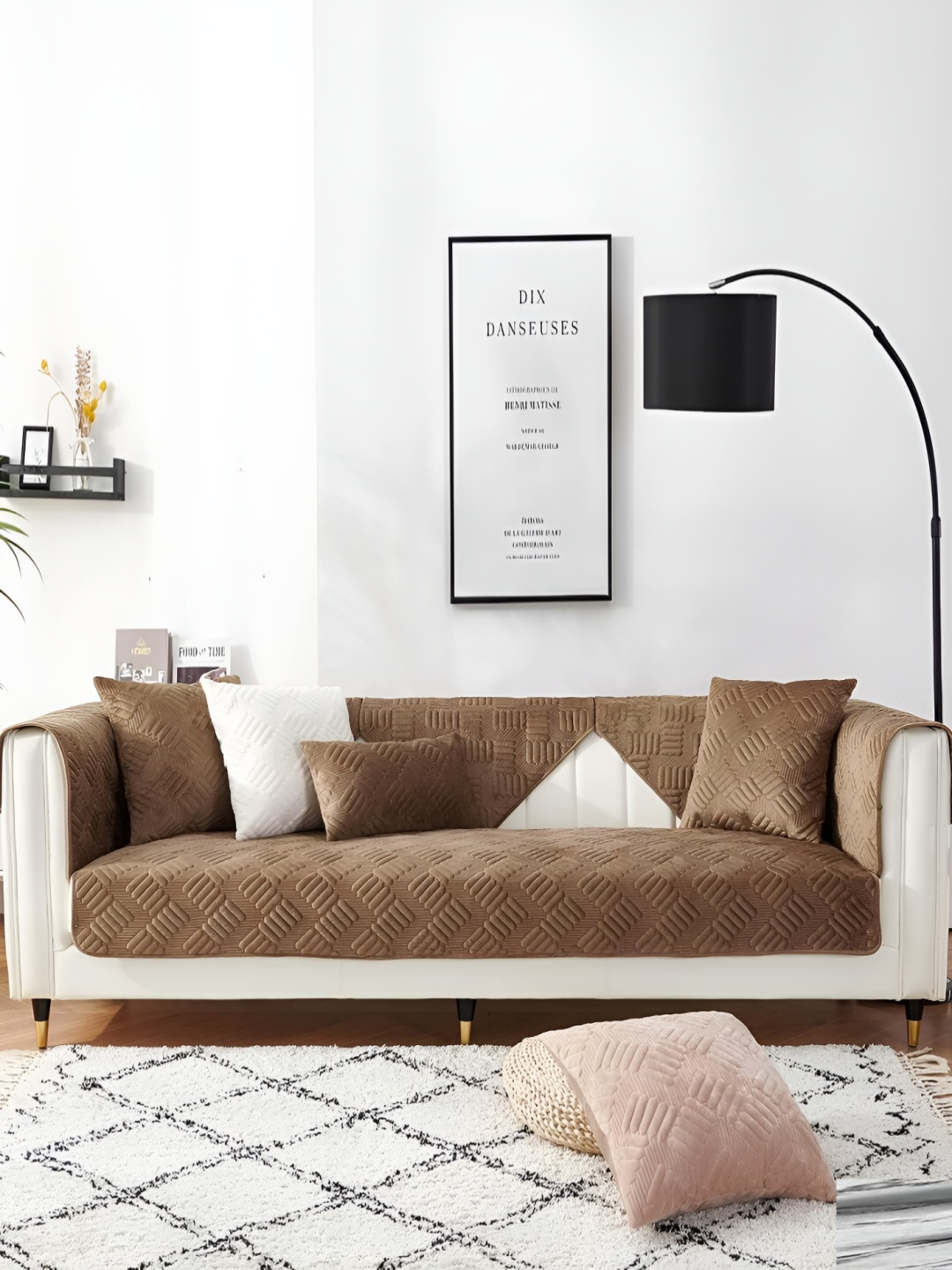 

HomeCloud Brown Chenille 5 Pieces Sofa Covers