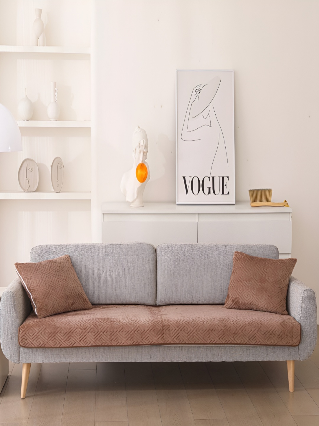 

HomeCloud Brown Chenille Sofa Cover