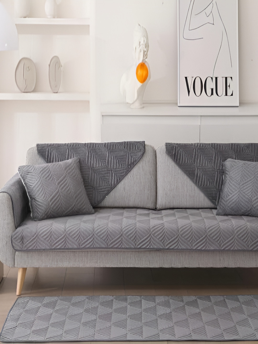 

HomeCloud Grey 6 Pieces Chenille Sofa Covers