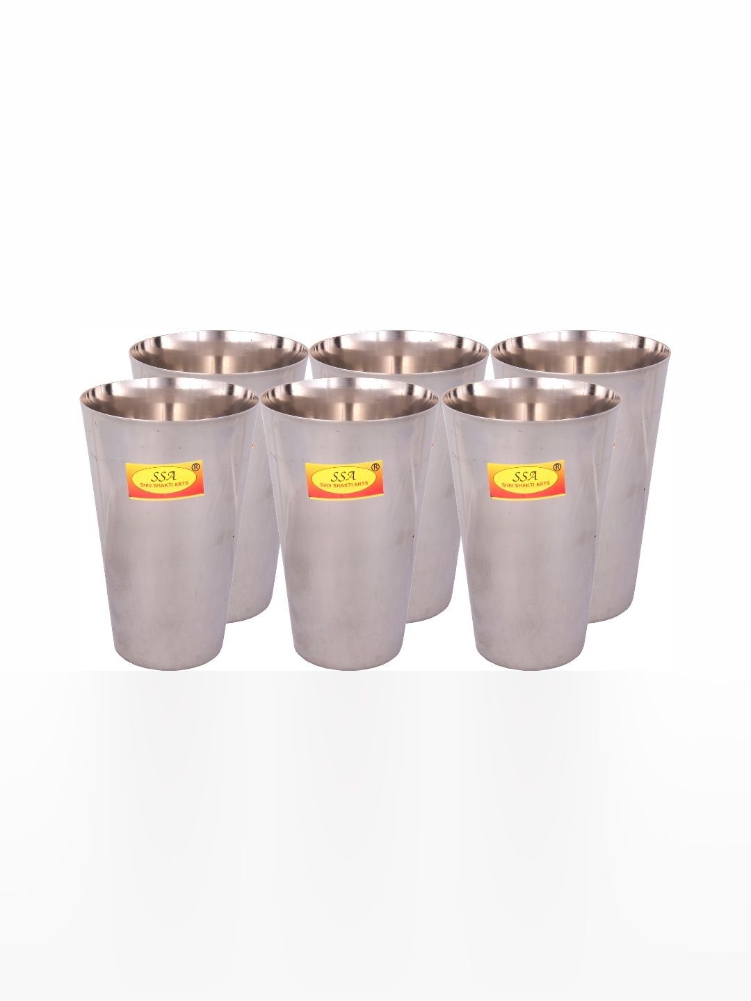 

Shivshakti Arts 6 Pieces Easy to Clean Stainless Steel Water Glass