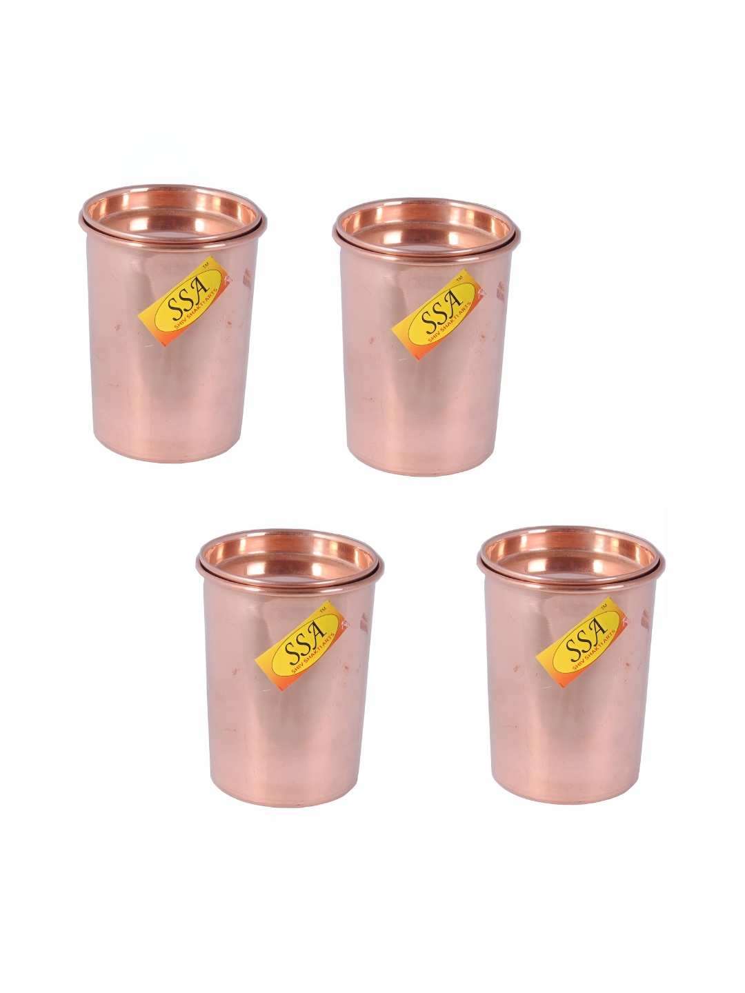 

Shivshakti Arts Brown 4 Pieces Copper Easy To Clean Water Glass 300 ml