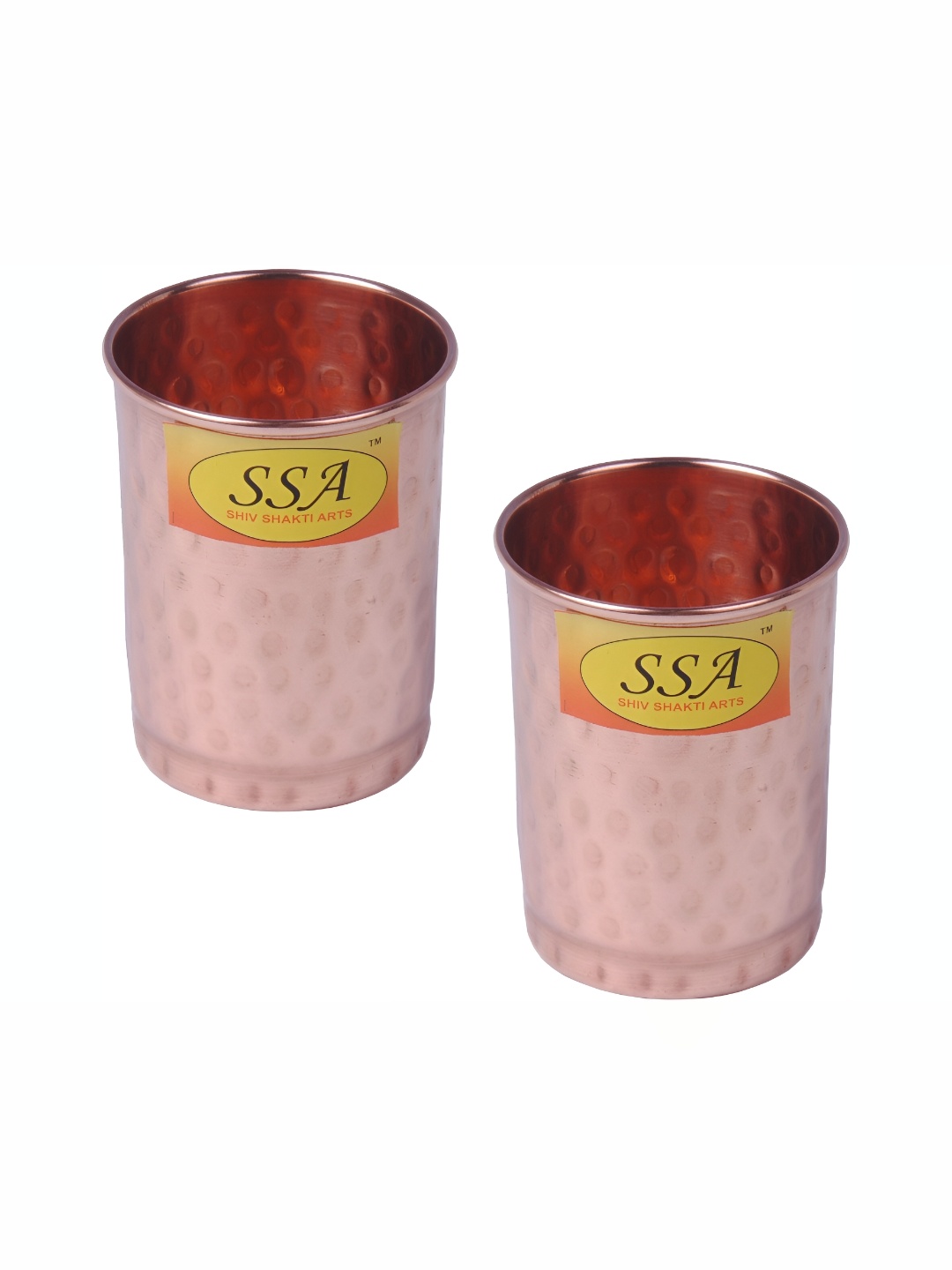 

Shivshakti Arts Copper Toned 2 Pieces Easy to Clean Copper Water or Juice Glass 250 ml