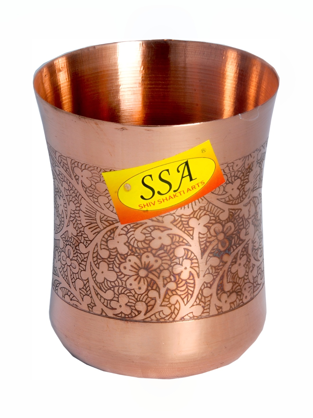 

Shivshakti Arts Brown Printed Copper Easy To Clean Water Glass 300 ML