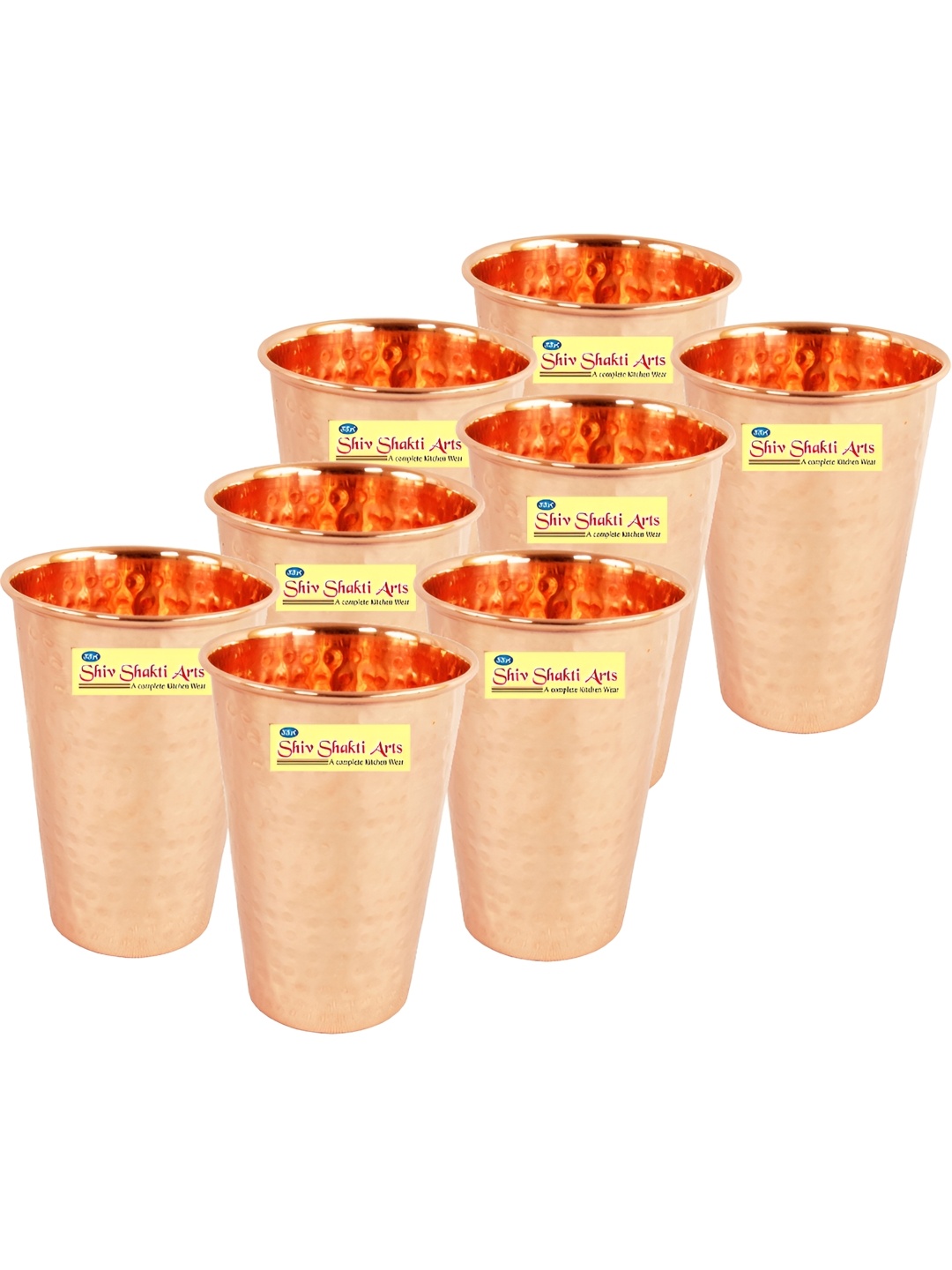 

Shivshakti Arts Brown 8 Pieces Easy to Clean Copper Water or Juice Glass