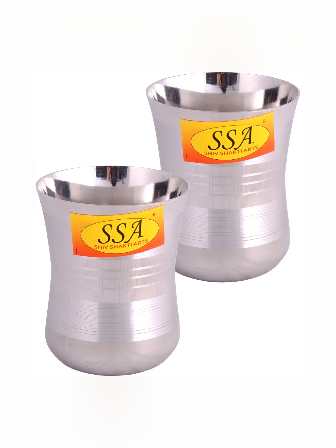 

Shivshakti Arts 2 Pieces Easy to Clean Stainless Steel Water Glass 150ml