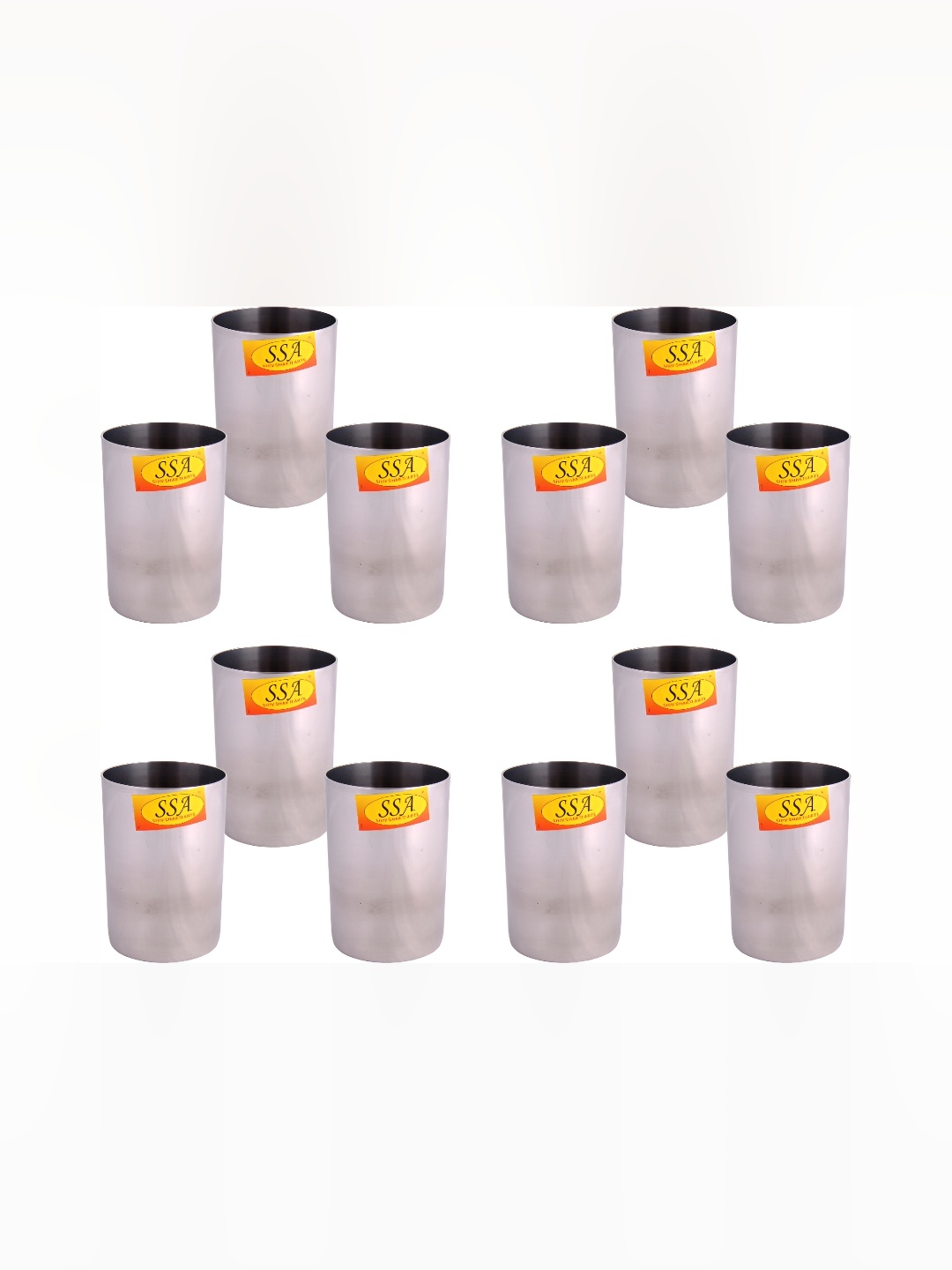 

Shivshakti Arts 12 Pieces Easy to Clean Stainless Steel Water or Juice Glass