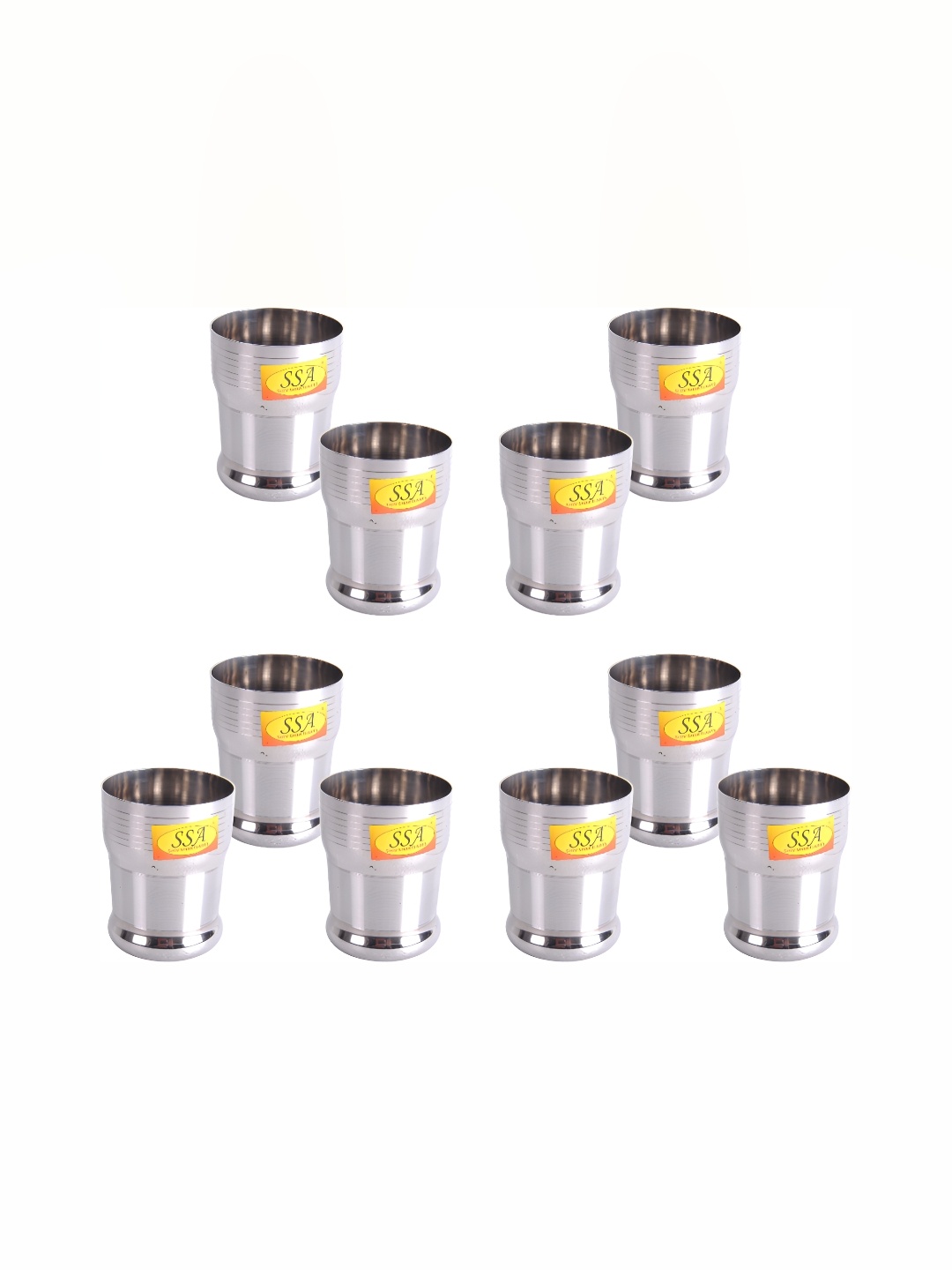 

Shivshakti Arts Steel 10 Pieces Easy to Clean Stainless Steel Water Glass 300ml