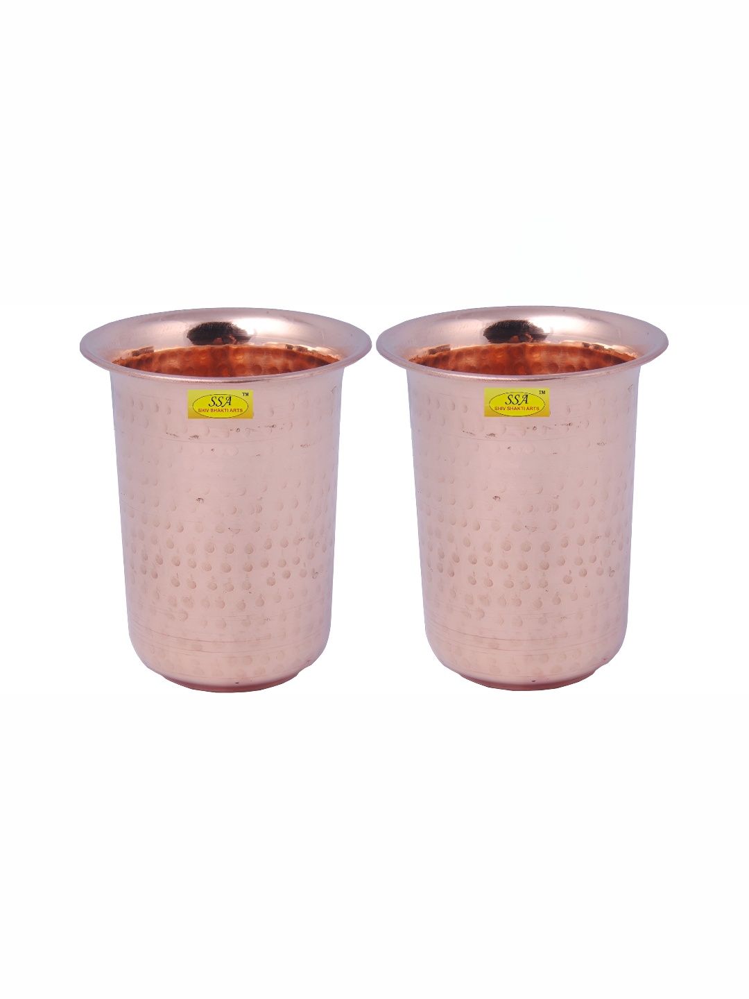 

Shivshakti Arts 2 Pieces Easy to Clean Copper Water Glass 300ml