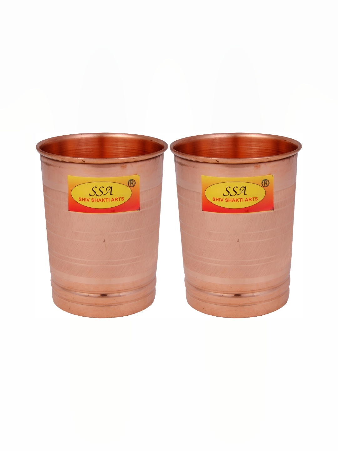 

Shivshakti Arts Brown 2 Pieces Easy to Clean Copper Water or Juice Glass 300ml