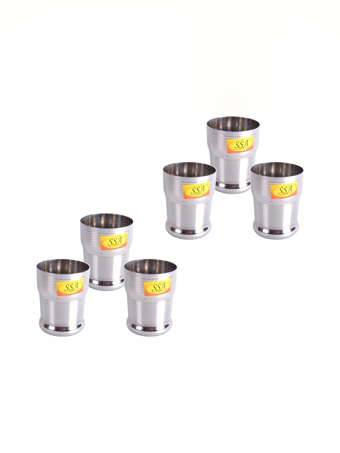 

Shivshakti Arts Steel 6 Pieces Easy to Clean Stainless Steel Water or Juice Glass