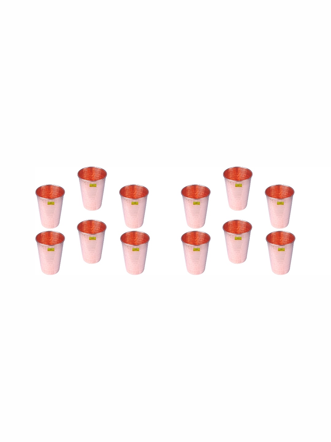 

Shivshakti Arts Brown 12 Pieces Copper Easy To Clean Water Glasses 300 ML