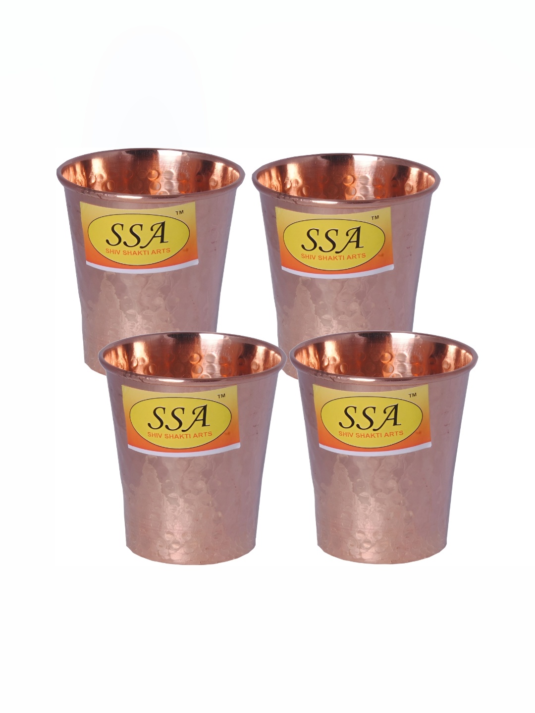 

Shivshakti Arts Brown 4 Pieces Easy to Clean Copper Water or Juice Glass