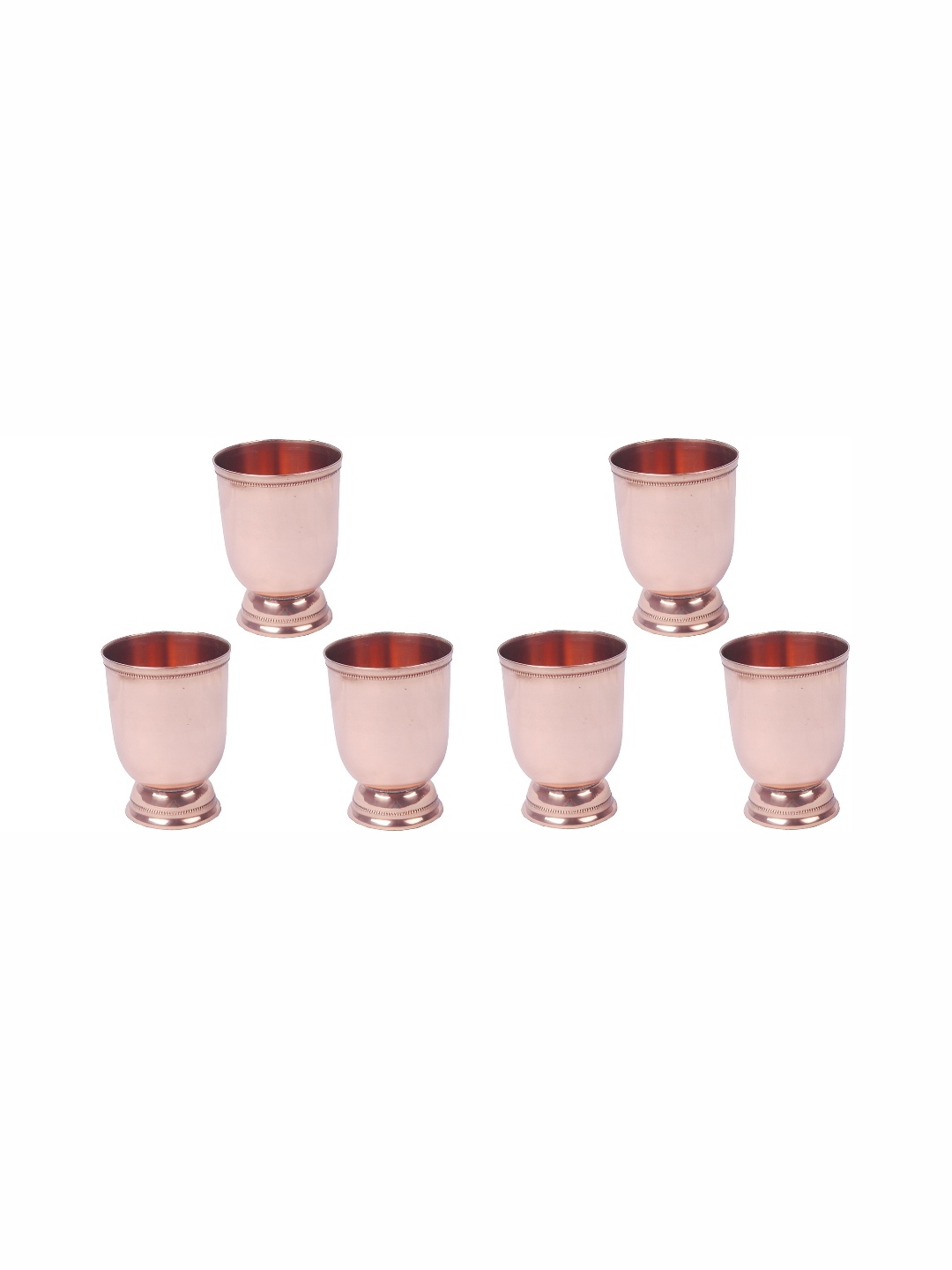 

Shivshakti Arts Brown 6 Pieces Copper Easy To Clean Water Glasses 400 ML