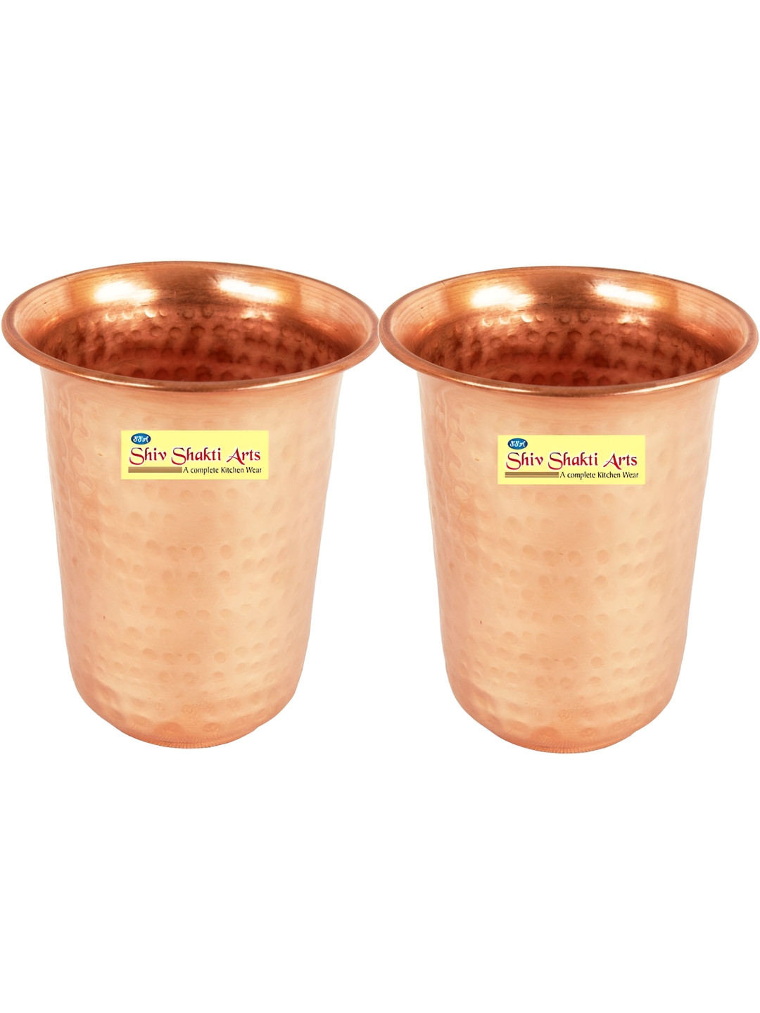 

Shivshakti Arts Brown 2 Pieces Copper Easy To Clean Water Glasses 300 ML