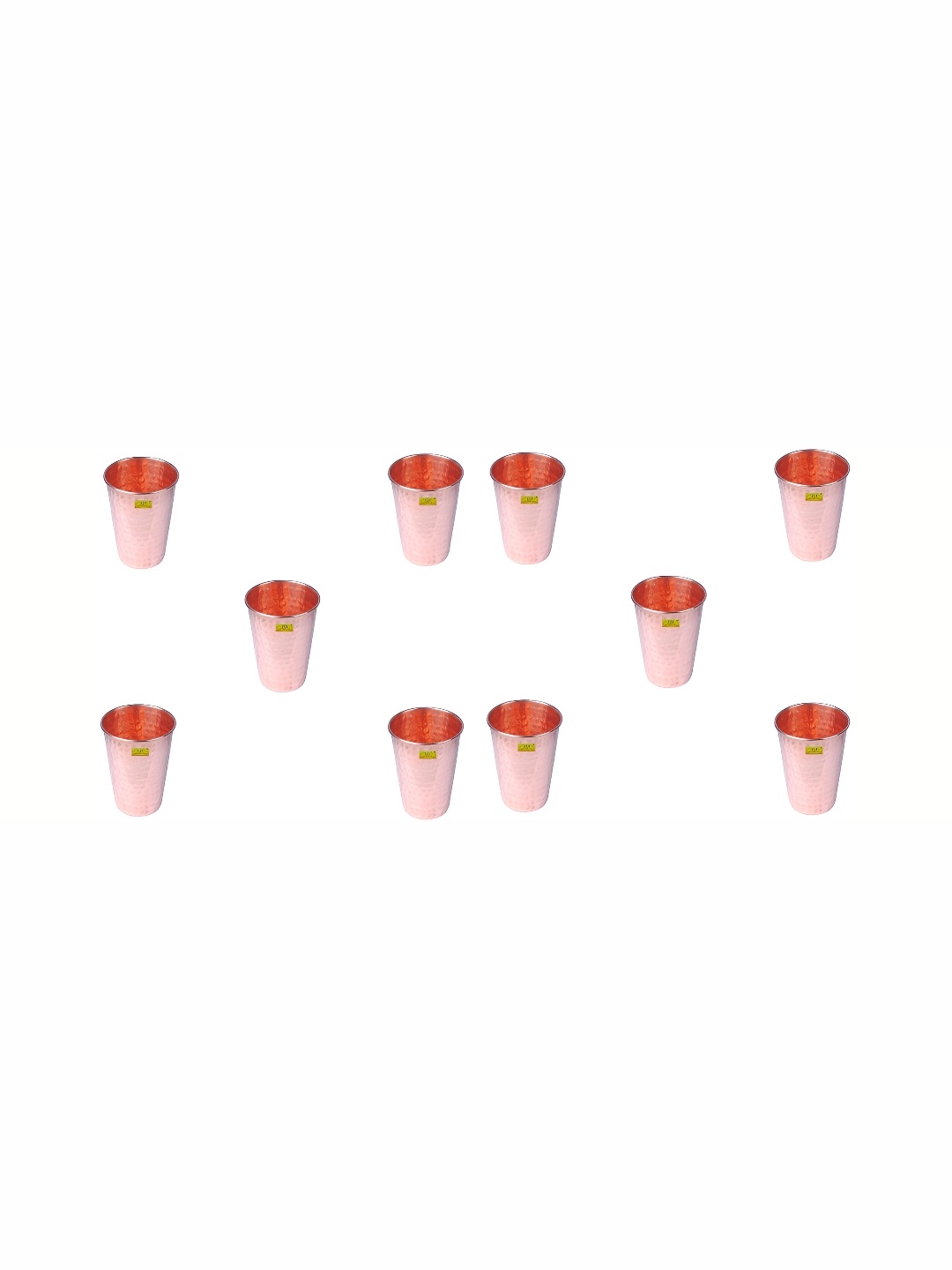 

Shivshakti Arts Brown 10 Pieces Copper Easy To Clean Water Glasses 300 ML