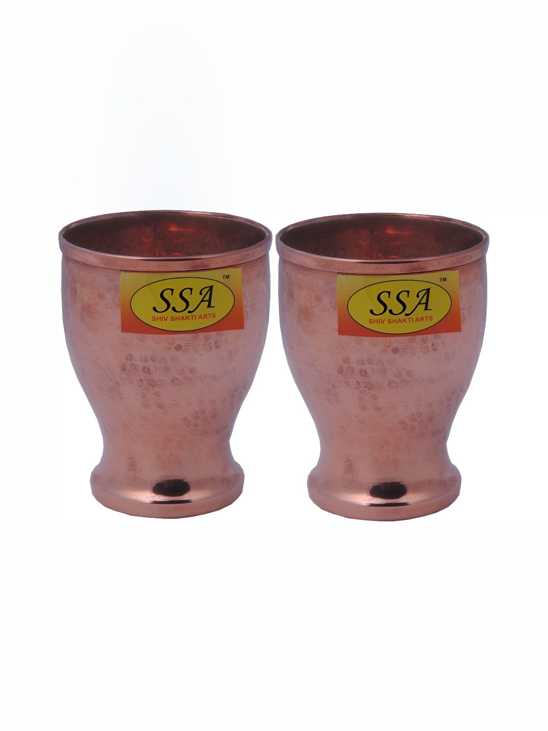 

Shivshakti Arts 2 Pieces Easy To Clean Brass Glasses 350 ML Each, Copper