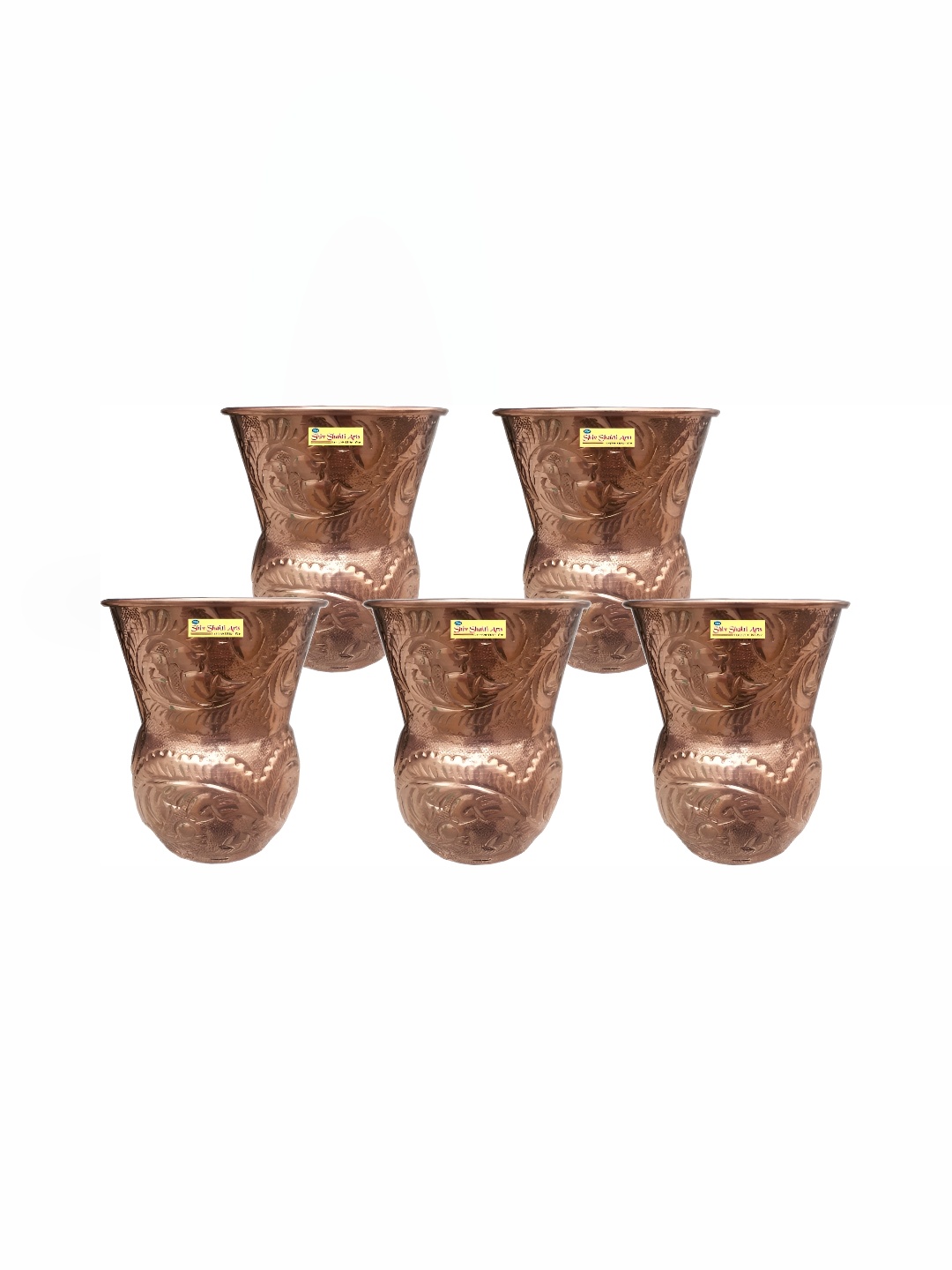 

Shivshakti Arts Brown 5 Pieces Easy to Clean Copper Water or Juice Glass