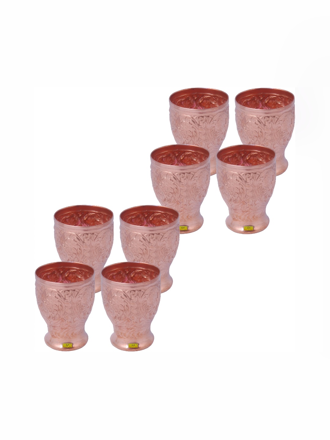 

Shivshakti Arts Brown 8 Pieces Easy to Clean Copper Water or Juice Glass
