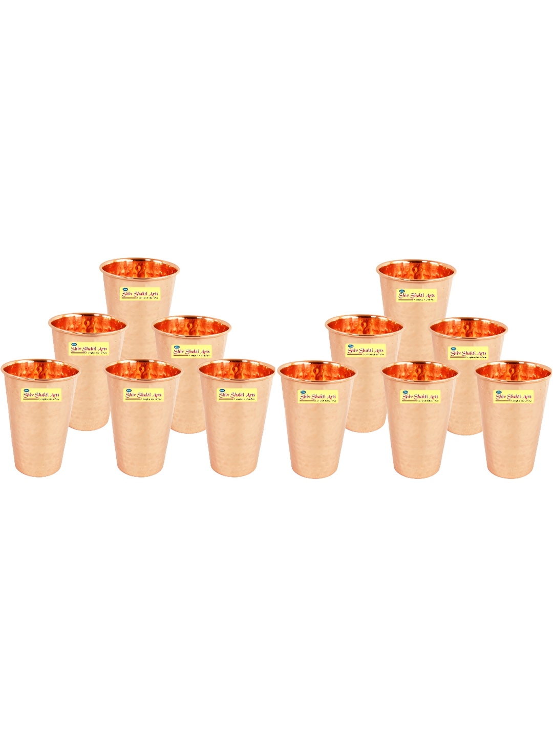 

Shivshakti Arts Brown 8 Pieces Easy to Clean Copper Water or Juice Glass