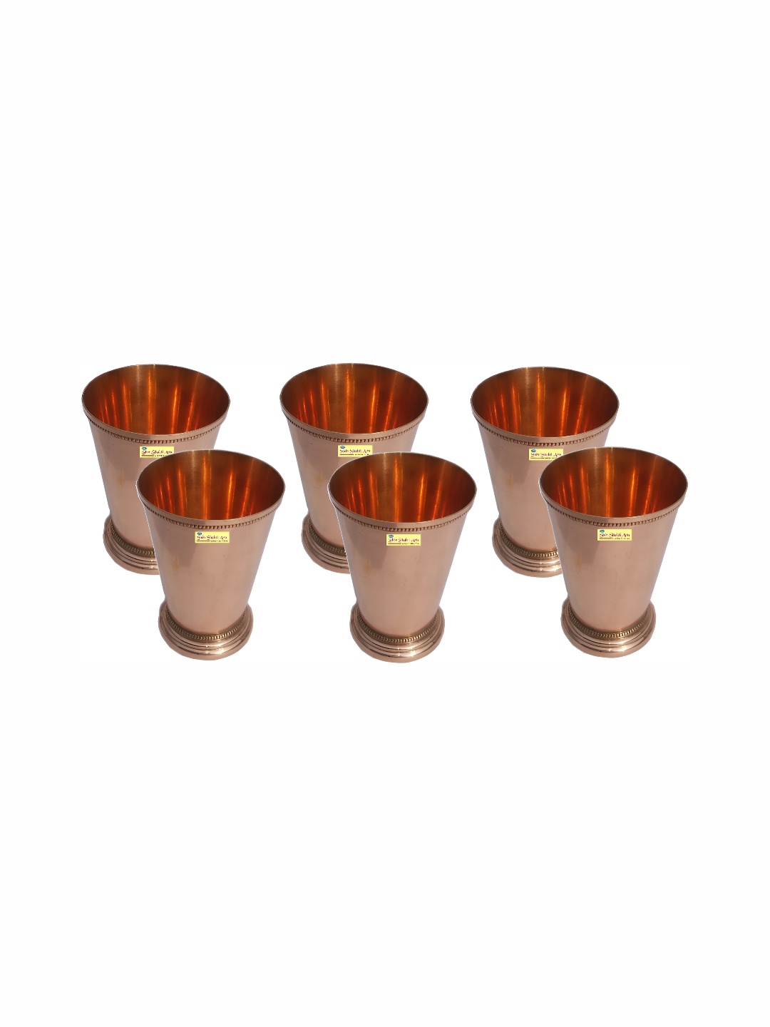 

Shivshakti Arts Copper Toned 6 Pieces Easy to Clean Water or Juice Glass 300ml