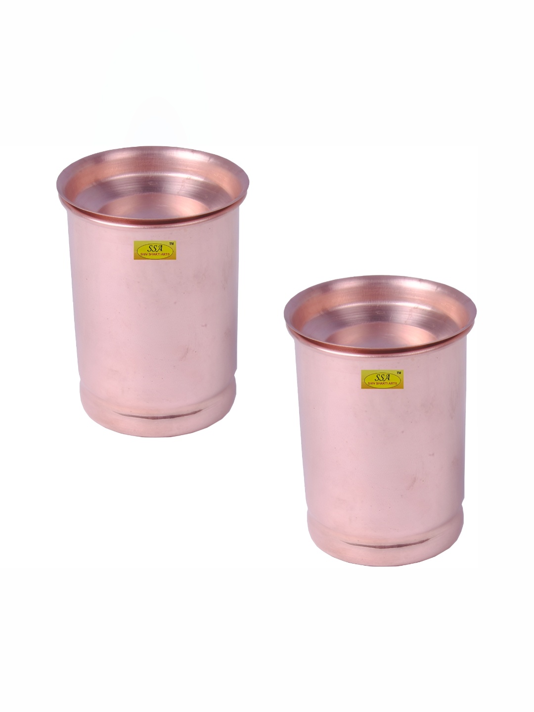 

Shivshakti Arts Brown 2 Pieces Easy to Clean Copper Water or Juice Glass 300ml