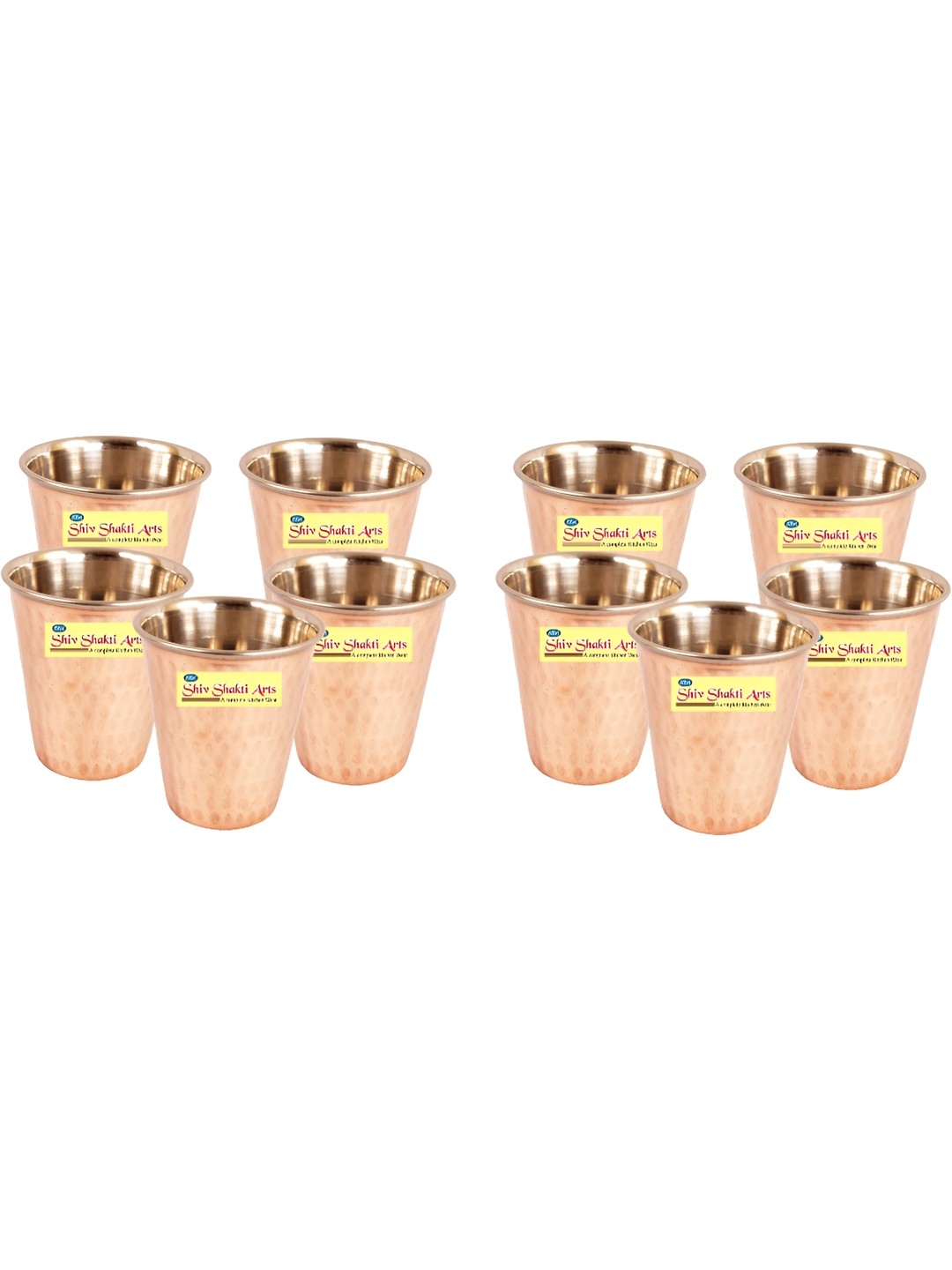 

Shivshakti Arts Brown 10 Pieces Easy to Clean Copper Water or Juice Glass