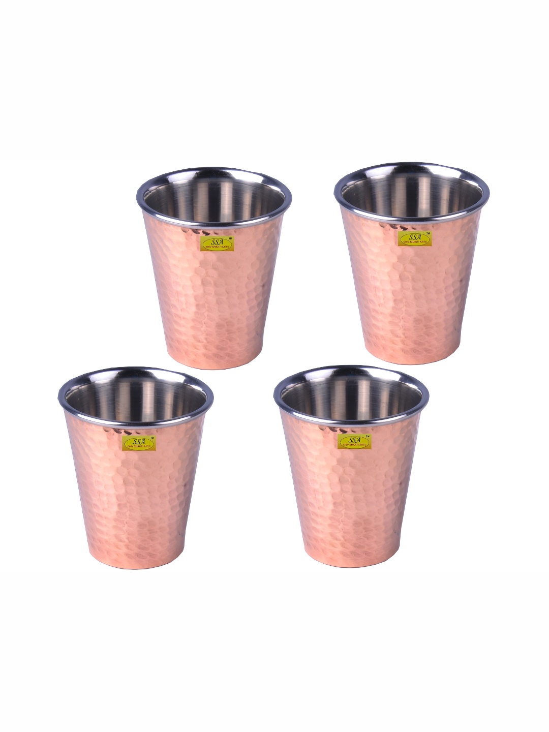 

Shivshakti Arts Brown 4 Pieces Easy to Clean Copper Water or Juice Glass