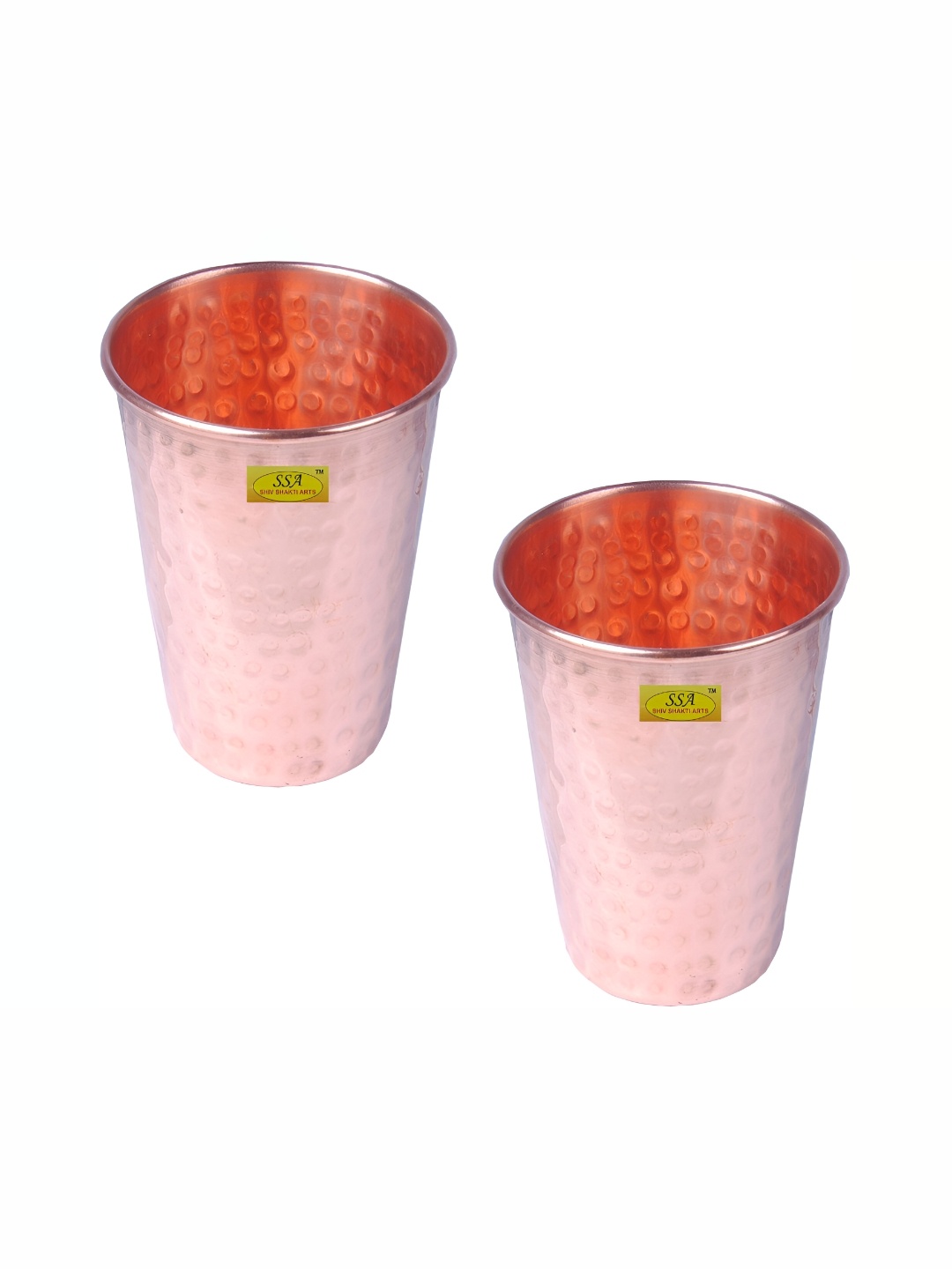 

Shivshakti Arts 2 Pieces Easy to Clean Copper Water Glass 300ml