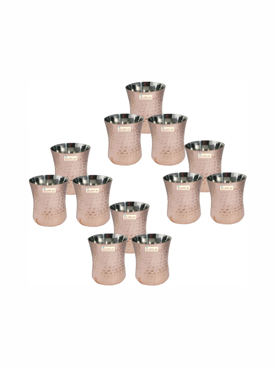 

Shivshakti Arts Brown 12 Pieces Easy to Clean Copper Water or Juice Glass