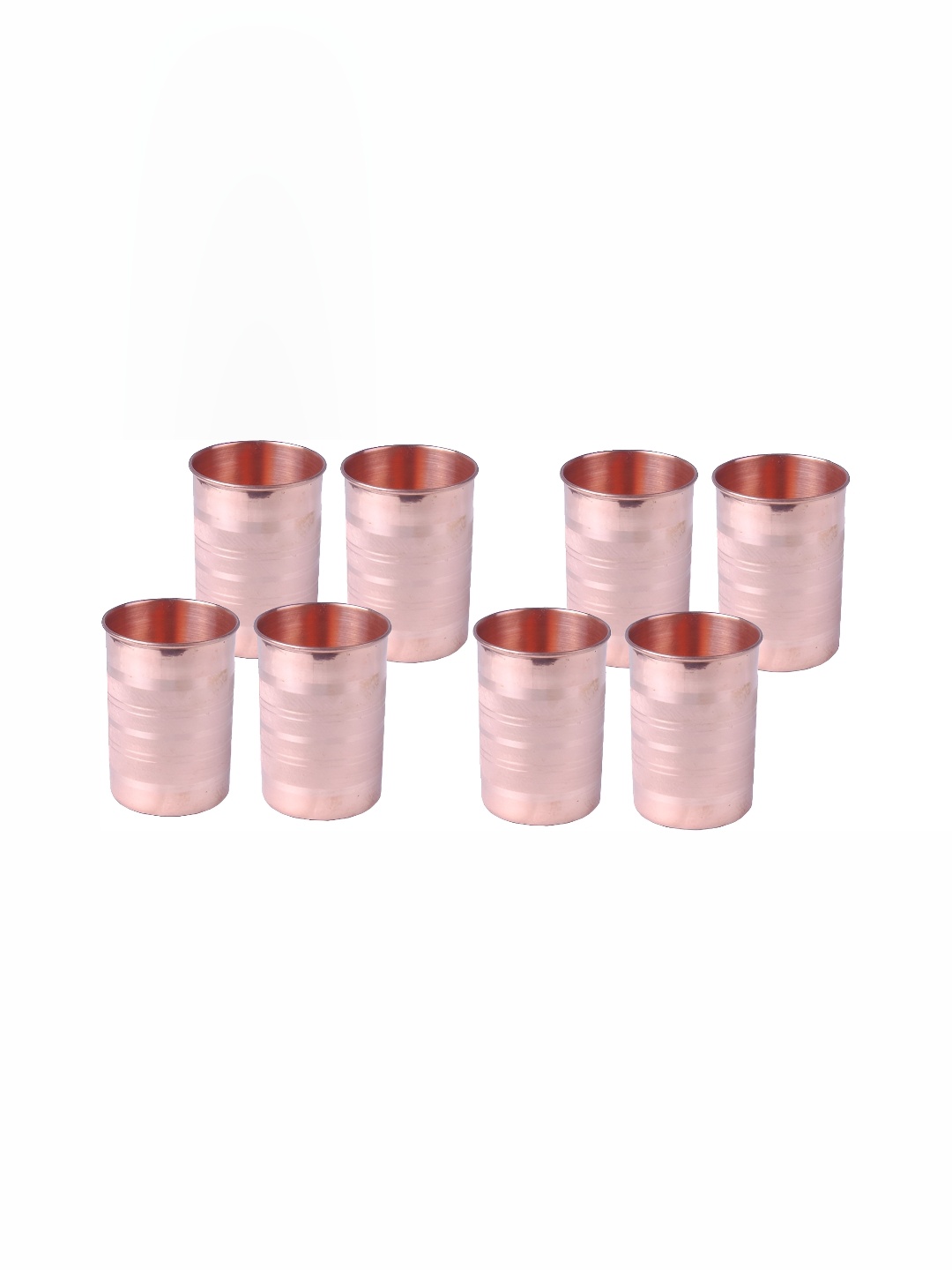 

Shivshakti Arts Copper Toned 8 Pieces Easy to Clean Copper Water Glass 300 ML Each