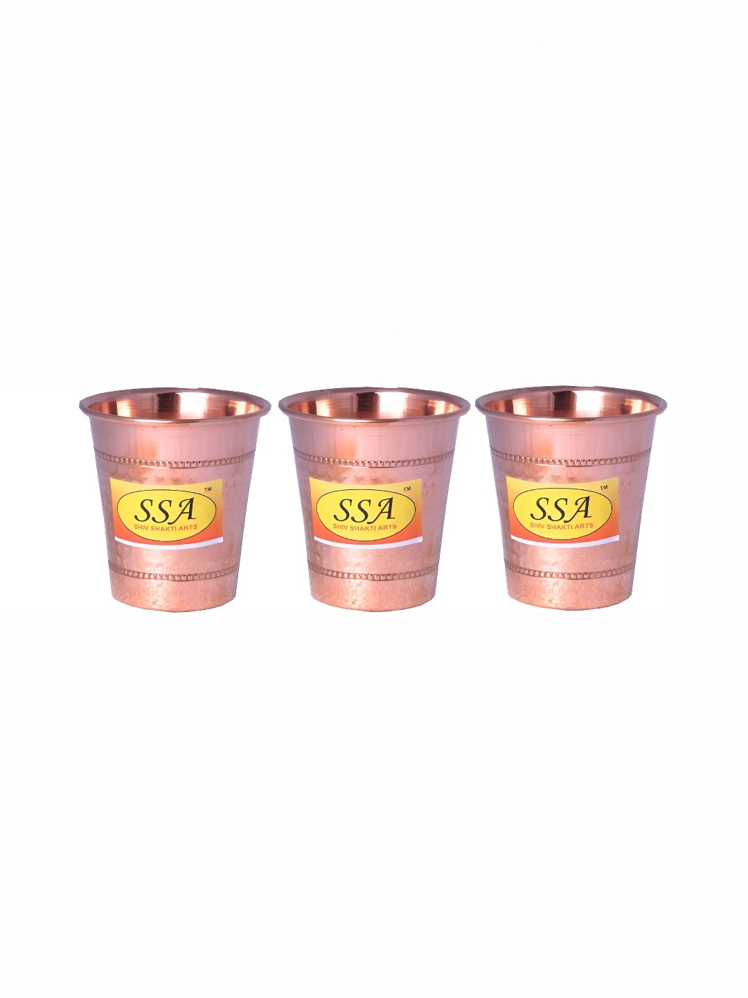 

Shivshakti Arts Copper Toned 3 Pieces Easy to Clean Water or Juice Glass 200ml