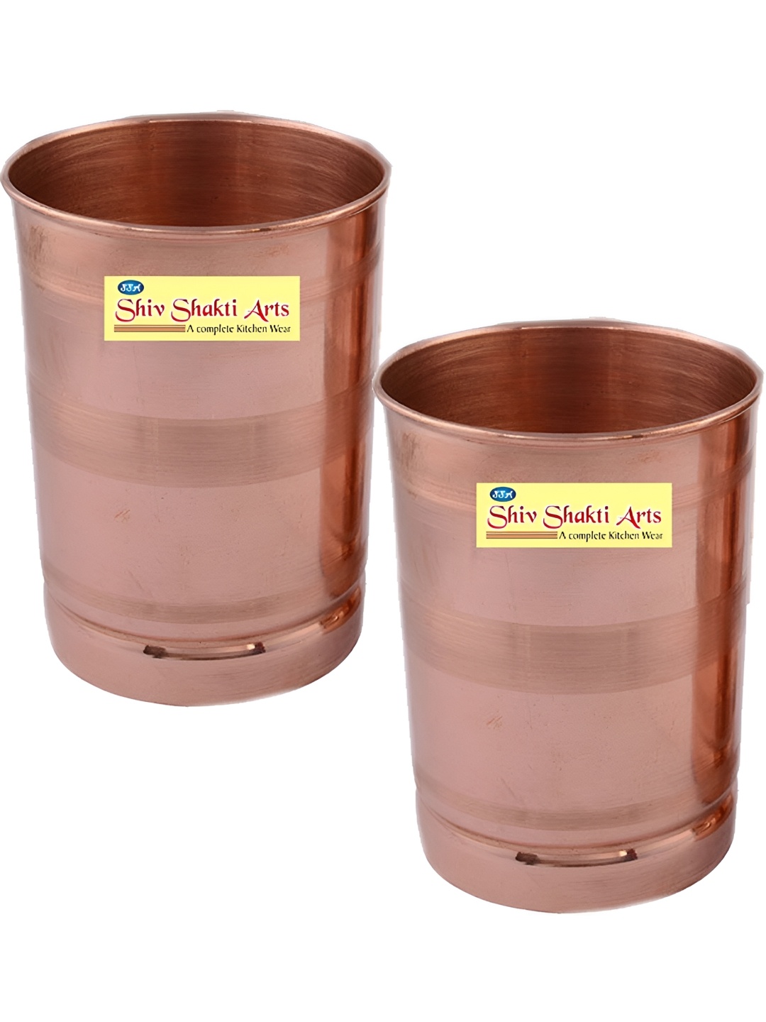 

Shivshakti Arts Brown 2 Pieces Copper Easy To Clean Water Glass 300 ml