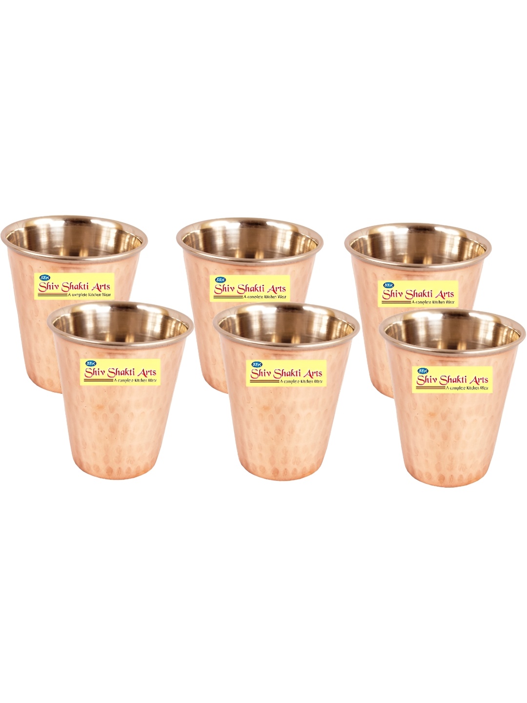 

Shivshakti Arts Brown 6 Pieces Easy to Clean Copper Water or Juice Glass