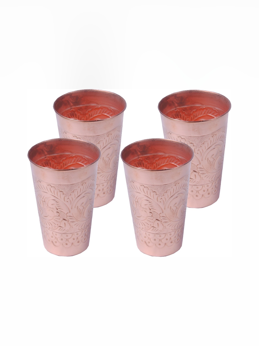 

Shivshakti Arts Brown 4 Pieces Easy to Clean Copper Water or Juice Glass