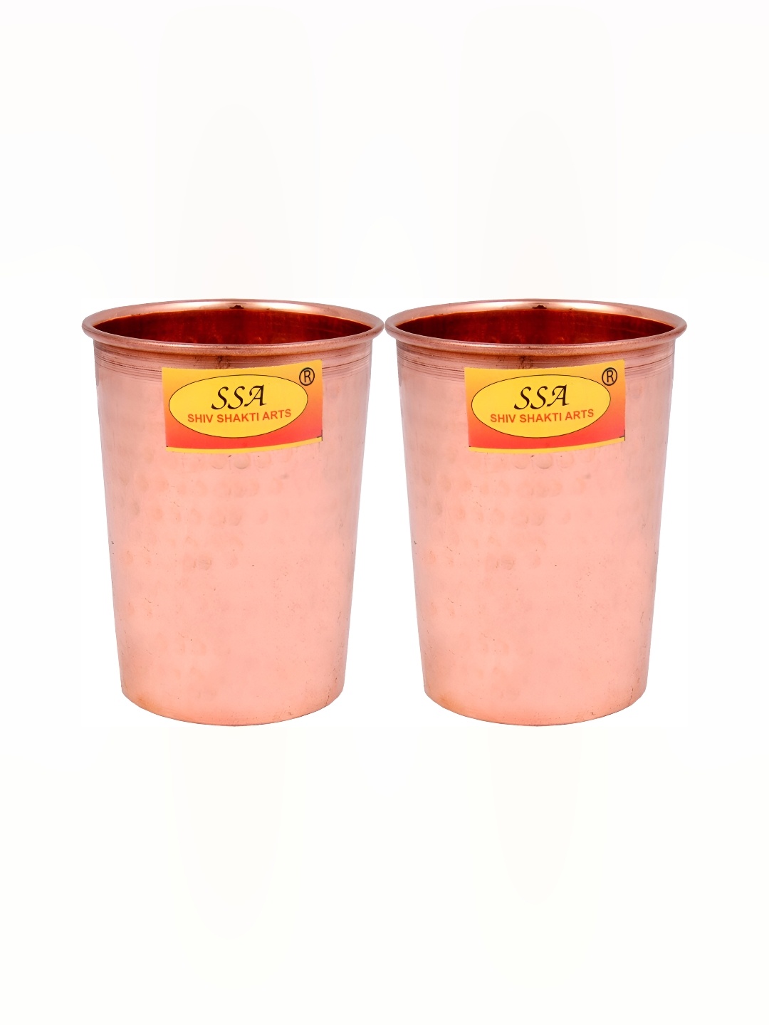 

Shivshakti Arts Brown 2 Pieces Easy to Clean Copper Water or Juice Glass 300ML