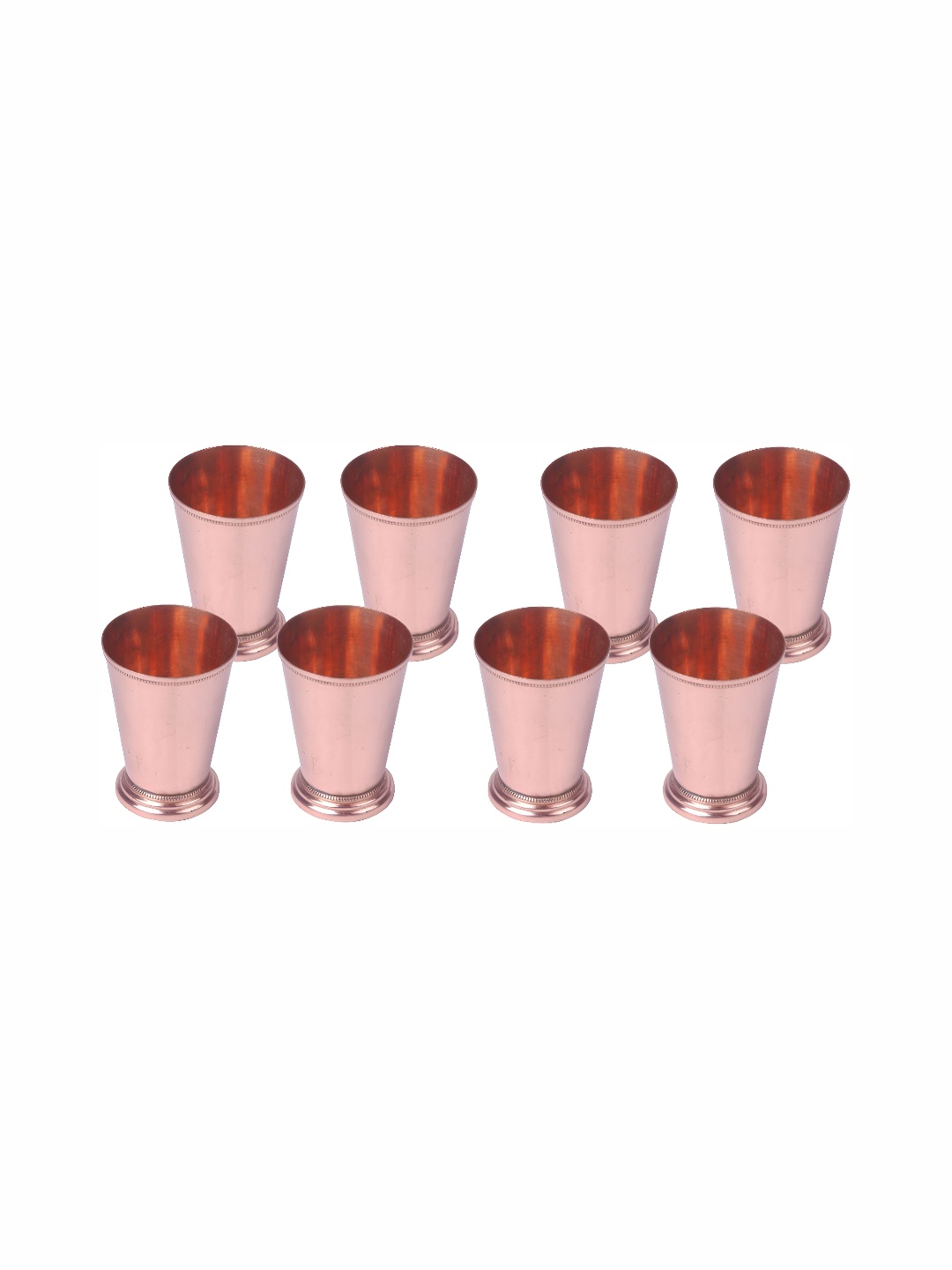 

Shivshakti Arts Brown 8 Pieces Easy to Clean Copper Water or Juice Glass 300ML