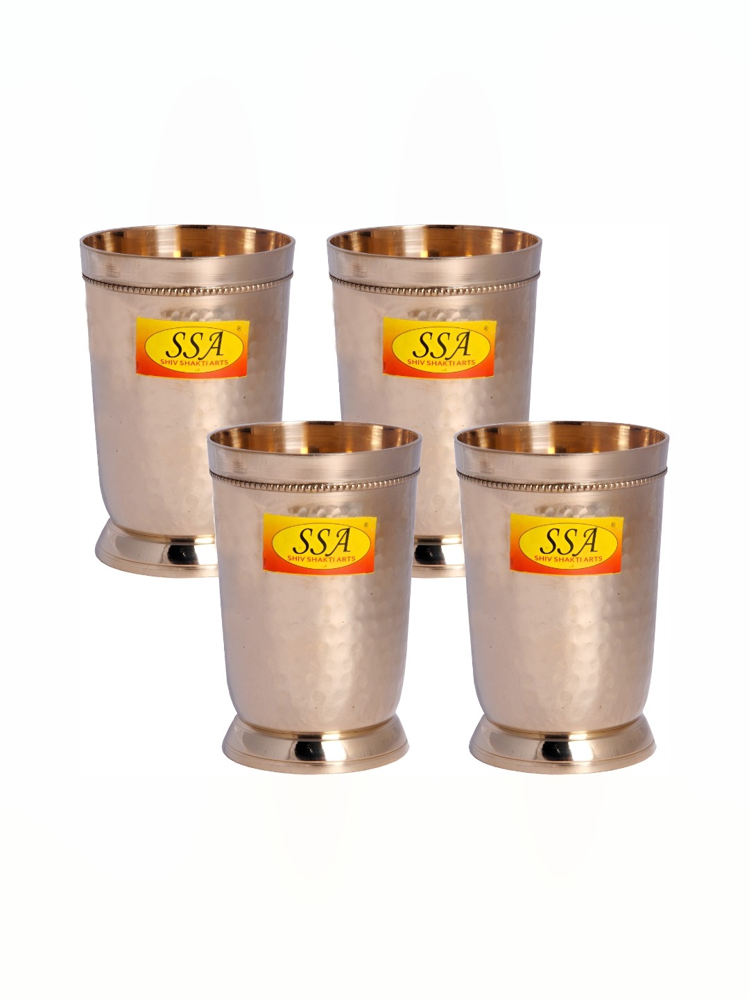 

Shivshakti Arts Yellow 4 Pieces Brass Water Glass
