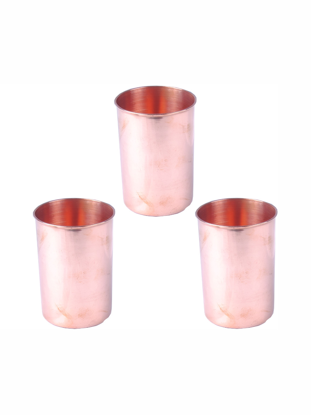 

Shivshakti Arts Brown 3 Pieces Copper Easy To Clean Water Glasses 350 ML