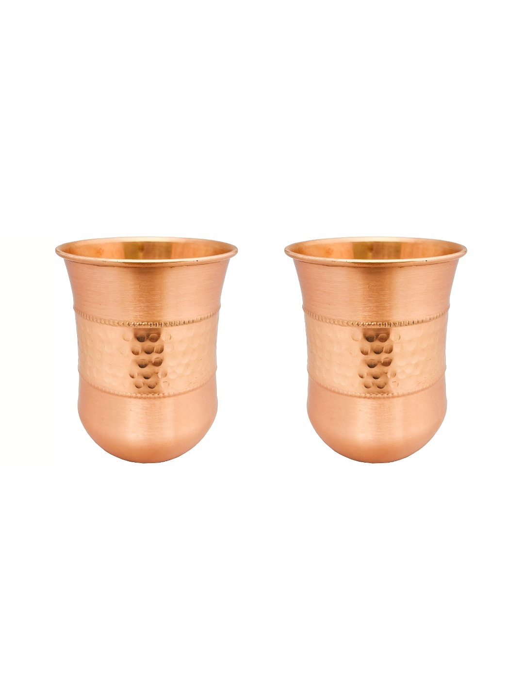 

Shivshakti Arts Brown 2 Pieces Copper Easy To Clean Water Glasses 300 ML