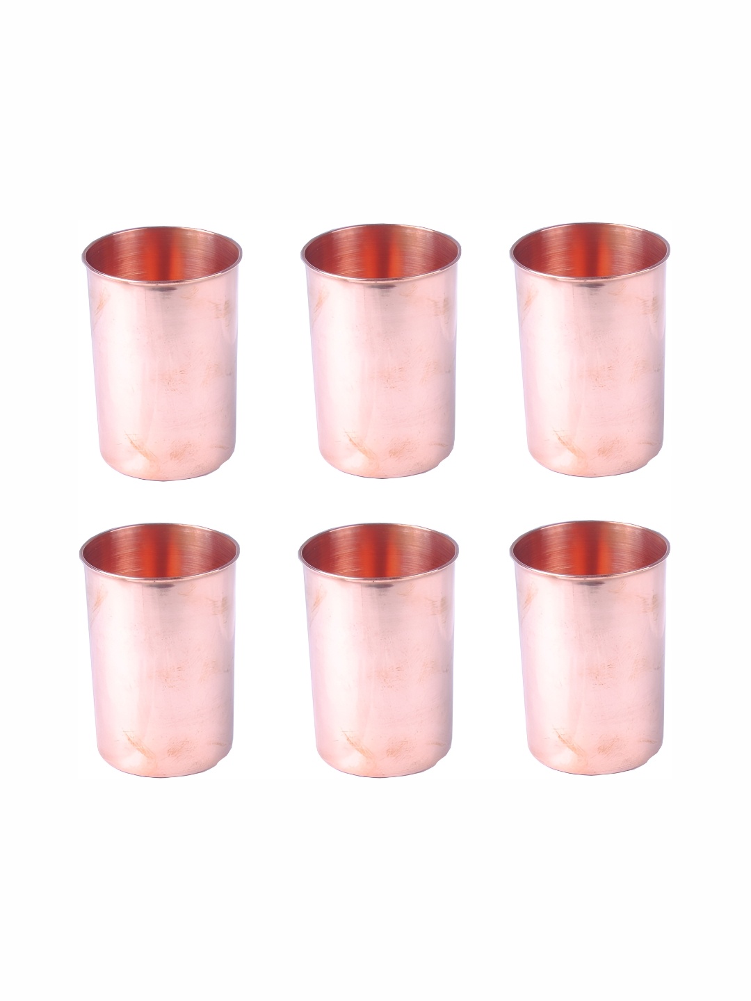 

Shivshakti Arts Brown 6 Pieces Copper Easy To Clean Water Glasses 350 ML