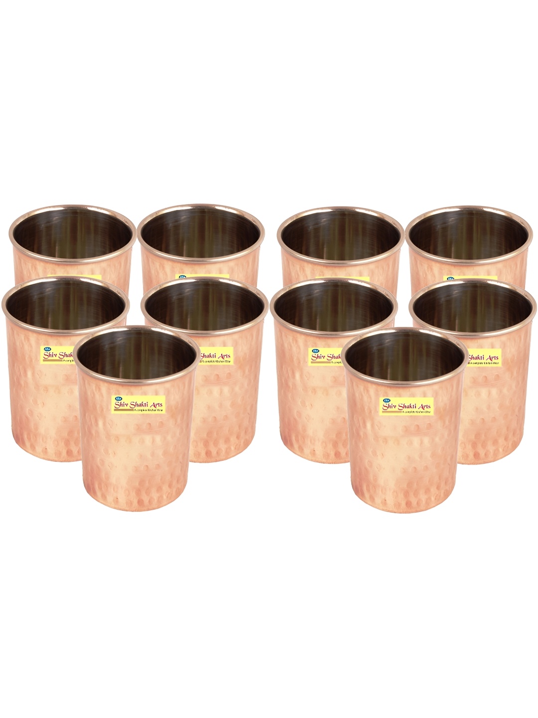 

Shivshakti Arts Brown 10 Pieces Stainless Steel Easy To Clean Water Glasses 300 ML